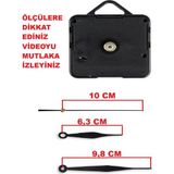 Cnr Shop Saat Mekanizması 14 mm Şaft Boyu Saat Motoru Sessiz Çalışır Akar Akrep Yelkovan Saniye (ASKILI) - Siyah