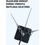 Cnr Shop Saat Mekanizması 14 mm Şaft Boyu Saat Motoru Sessiz Çalışır Akrep Yelkovan Saniye (Askısız) - Gümüş
