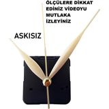 Cnr Shop Saat Mekanizması 14 mm Şaft Boyu Sessiz Çalışır Akar Küçük Boy Akrep Yelkovan Saniye (Askısız) - Altın
