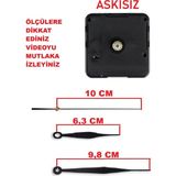 Cnr Shop Saat Mekanizması 14 mm Şaft Boyu Sessiz Çalışır Akar Küçük Boy Akrep Yelkovan Saniye (Askısız) - Siyah