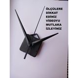 Cnr Shop Saat Mekanizması 16 mm Şaft Boyu Saat Makinesi Sessiz Çalışır Akrep-Yelkovan-Saniye-(Askılı) - Siyah