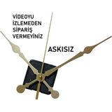 Cnr Shop Saat Mekanizması 18 mm Şaft Boyu Akar Sessiz Çalışır, Büyük Boy Akrep-Yelkovan-Saniye-(Askısız) - Altın