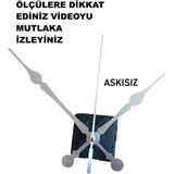 Cnr Shop Saat Mekanizması 18 mm Şaft Boyu Akar Sessiz Çalışır, Büyük Boy Akrep-Yelkovan-Saniye-(Askısız) - Gümüş