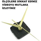 Cnr Shop Saat Mekanizması 18 mm Şaft Boyu Akar Sessiz Çalışır, Saat Makinesi, Akrep-Yelkovan-Saniye-(Askılı) - Altın