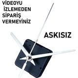 Cnr Shop Saat Mekanizması 18 mm Şaft Boyu Saat Makinesi Akar Sessiz Çalışır, Akrep-Yelkovan-Saniye-(Askısız) - Gümüş