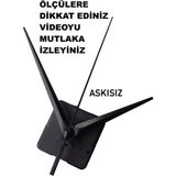 Cnr Shop Saat Mekanizması 18 mm Şaft Boyu Saat Makinesi Sessiz Çalışır Akrep-Yelkovan-Saniye-(Askısız) - Siyah