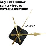 Cnr Shop Saat Mekanizması 18 mm Şaft Boyu Sessiz Çalışır Saat Makinesi Akrep-Yelkovan-Saniye-(Askısız) - Altın