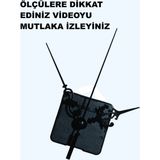 Cnr Shop Saat Mekanizması, 18 mm Şaft Sessiz Çalışır Akar Mekanizma Akrep-Yelkovan-Saniye-(Askısız) - Siyah