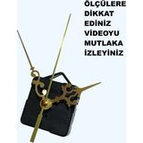 Cnr Shop Saat Mekanizması, 22 mm Şaft Boyu Sessiz Çalışır Saat Motoru Akrep-Yelkovan-Saniye-(Askılı) - Altın