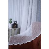 ÇnrGlobal Ütü Istemez Buz Kırığı Örümcek Desen Salon Mutfak Balkon Perdesi 1x2 Seyrek Pileli Tül Perde