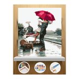 CNS HOBBY TUVAL Sayılarla Boyama Ve Hobi Seti Tuvale Gerilmiş Kasnaklı 30x40 Cm Fırça Ve Boya Dahil Romantik Kavuşma