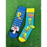 CNS Tweety ve Sylvester Çift Soket Çorap - Standart - Çok Renkli