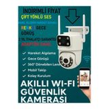 cnsvision Çift Kameralı WiFi PTZ Güvenlik Kamerası | Warm LED Renkli Gece Görüş | iCSee Uygulama Destekli