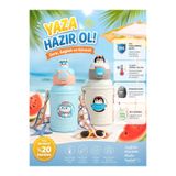 CNSZ 2 Li Paslanmaz Çelik Suluk - Çocuk Şişesi 500ml Beyaz & Mavi