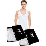 Cnt 12 Adet %100 Pamuk Beyaz Erkek Penye Atlet Ekonomik Paket - 2XL
