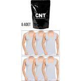Cnt Cennetoğlu 6 Adet %100 Pamuk Hijyenik Paketinde Beyaz Erkek Penye Atlet Ekonomik Paket - Gri - 2XL