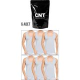 Cnt Cennetoğlu 6 Adet %100 Pamuk Hijyenik Paketinde Beyaz Erkek Penye Atlet Ekonomik Paket - S - Gri