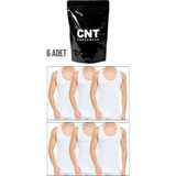 Cnt Cennetoğlu 6 Adet %100 Pamuk Hijyenik Paketinde Beyaz Erkek Penye Atlet Ekonomik Paket - S