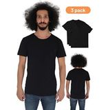 Cnt Erkek 3'lü Slim Fit Pamuk Kısa Kollu Bisiklet Yaka Tişört Casual Kullanım İçin - Siyah - XL