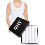 Cnt Erkek Atlet 5'li Premium Paket Pamuklu Kısa Kol Düz Tasarım ile Günlük Rahatlık - Beyaz - 2XL