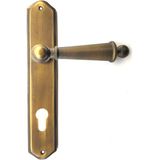 Cntma Antika Tarz Dekoratif Pirinç Oval Banyo Kapı Kolu - 237 x 43 Mm, Antik