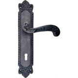 Cntma Antika Tarz Dekoratif Pirinç Sultan Banyo Kapı Kolu - 270X54MM, Oksit