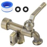 CNYGO Bronz 2'si 1 Arada Çift Dış Mekan Musluk, Pirinç Malzeme, Duvara Montaj, 3/4 "NPT Dişi Giriş ve Çıkış, Donmaya Dayanıklı, Bahçe, Endüstri ve Ev Kullanımı için