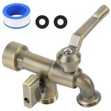 CNYGO Bronz 2'si 1 Arada Çift Dış Mekan Musluk, Pirinç Malzeme, Duvara Montaj, 3/4 "NPT Dişi Giriş ve Çıkış, Donmaya Dayanıklı, Bahçe, Endüstri ve Ev Kullanımı için