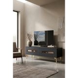 cnyr TSA1220AG - RANYTV120 TV STAND, TV SEHPASI ANTRASİT-GOLD 120CM
