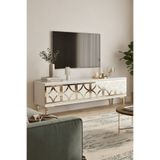 cnyr TSA1237BG - LEMTV120 TV STAND, TV SEHPASI BEYAZ - GOLD 120CM