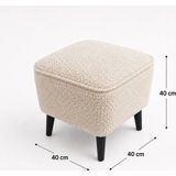 Co Art Home Dekoratif Puf & Bench 40X40 cm Ayak Uzatma Koltuğu - Krem
