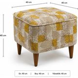 Co Art Home Dekoratif Puf & Bench 40X40 cm Ayak Uzatma Koltuğu - Sarı