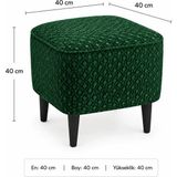 Co Art Home Dekoratif Puf & Bench 40X40 cm Ayak Uzatma Koltuğu - Yeşil