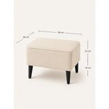Co Art Home Dekoratif Puf & Bench 50X36 cm Ayak Uzatma Koltuğu - Krem