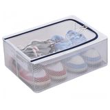 COAINNER Dolap için Ayakkabı Düzenleyici, Metal Çerçeveli Ayakkabı Saklama Kabı Kutuları, Şeffaf Kapak, Katlanabilir, İstiflenebilir (1 Paket)