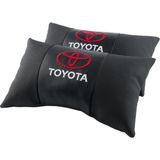 Coalo Toyota Logo Oto Boyun Yastığı 2'li Yumuşak Vinlex Deri 18 x 30 cm Siyah Renkli