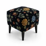 Coart Home Puf ve Bench, Ahşap Ayaklı, Siyah, 40x40 cm, Kare