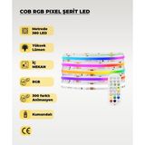 Cob Rgb Pixel Şerit Led - Animasyonlu - Sese Duyarlı - 5 Metre (Kumandalı)
