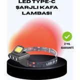 Cob + Xpe LED Kafa Feneri 800 Lumen USB Type C Şarjlı Çok Modlu