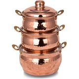 Cobper Premium Collection Bakır Mini Güveç 3'lü Tencere Seti - Yok