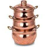 Cobper Premium Collection Bakır Mini Güveç 3'lü Tencere Seti