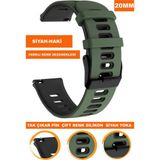 Cobra 20 mm Fossil-Welder-Casio-Seiko-Omega-Armani Saat Uyumlu Silikon Saat Kordonu Kayışı A5620MM - Haki