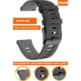Cobra 20 mm Fossil-Welder-Casio-Seiko-Omega-Armani Saat Uyumlu Silikon Saat Kordonu Kayışı A5620MM - Siyah - Gri