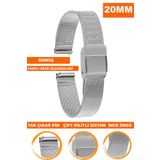 COBRA 20mm Fossil-Welder-Casio-Seiko-Omega-Armani Saat Uyumlu İnce Metal Hasır Saat Kordonu INCHSR20
