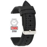 COBRA 20mm Fossil-Welder-Casio-Seiko-Omega-Armani Saat Uyumlu Silikon Saat Kordonu Kayışı 20S26B
