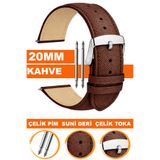 COBRA 20mm Saatlerle Uyumlu Baskılı Model Deri Saat Kordonu Kayışı AL11IMP-20MM