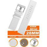 Cobra 22MM 24MM 26MM 27MM 28MM 29MM 30MM 32MM Diesel Saat Uyumlu Beyaz Renk Deri Saat Kordonu Dzs - 28 mm