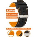COBRA 22mm Fossil-Welder-Casio-Seiko-Omega-Armani Saat Uyumlu Silikon Saat Kordonu Kayışı A5422