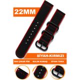 COBRA 22mm Saatlerle Uyumlu Premium Nato Kumaş Tekstil Saat Kordonu Kayışı F39XWDB-BR