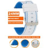 COBRA 24mm Fossil-Welder-Casio-Seiko-Omega-Armani Saat Uyumlu Silikon Saat Kordonu Kayışı A5424